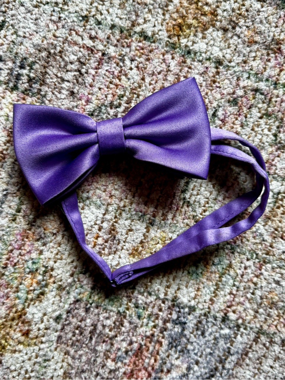 Unisex satin Purple Bow Tie